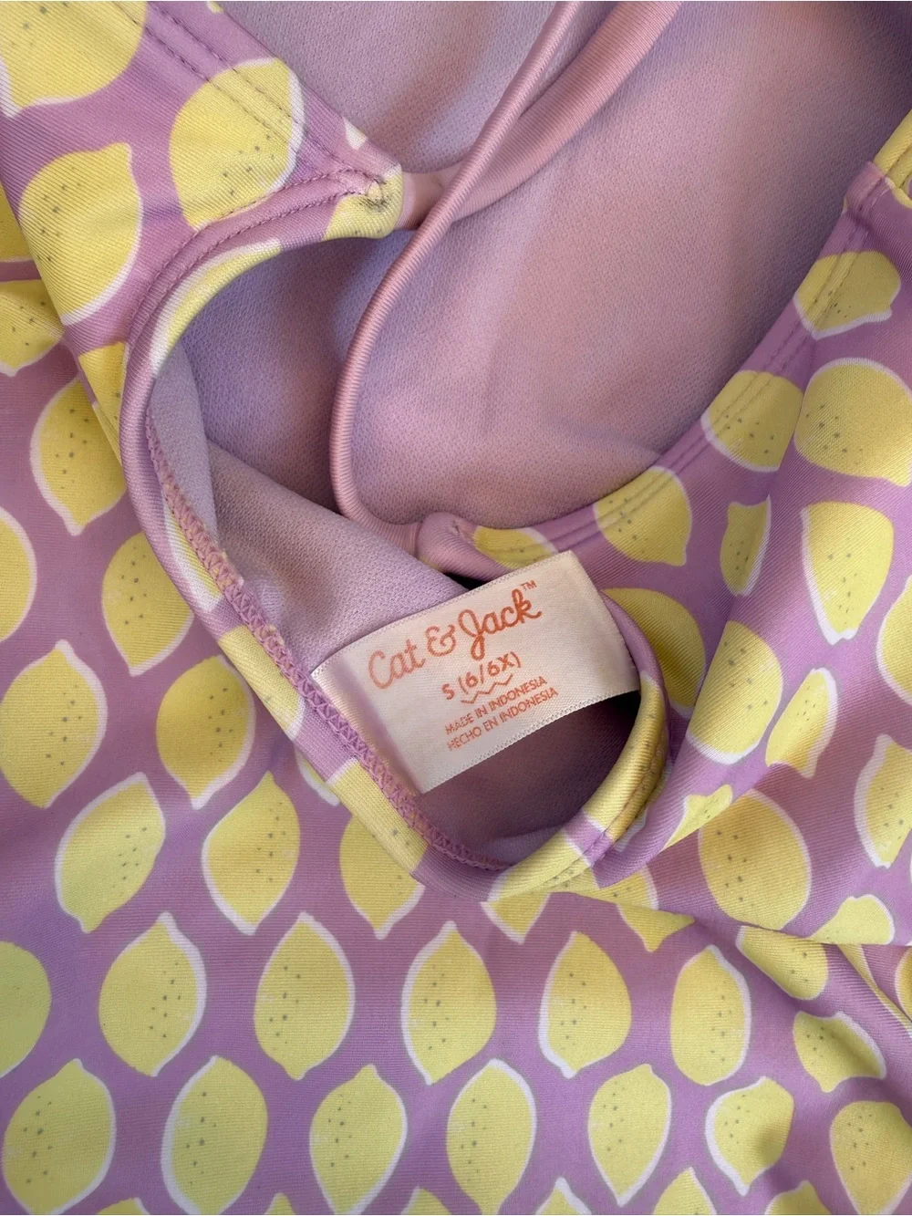 Cat & Jack Lavender & Yellow Lemon-Print One-Piece Swimsuit